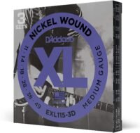 D'Addario EXL115-3D XL Nickel Wound Blues/Jazz Rock (.011-.049) Electric Guitar Strings 3-Pack