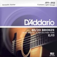D'Addario Acoustic Guitar Strings EJ13 80/20 Bronze Custom Light 11-52